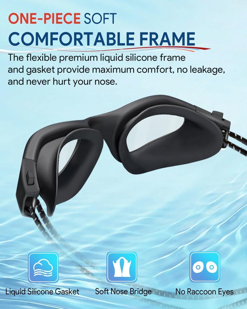 Otionus Store Swim Goggles, Polarized Adult Swimming Goggles Bungee Strap No Hair Pulling Anti-fog Pool Goggles for Men Women - Image 4